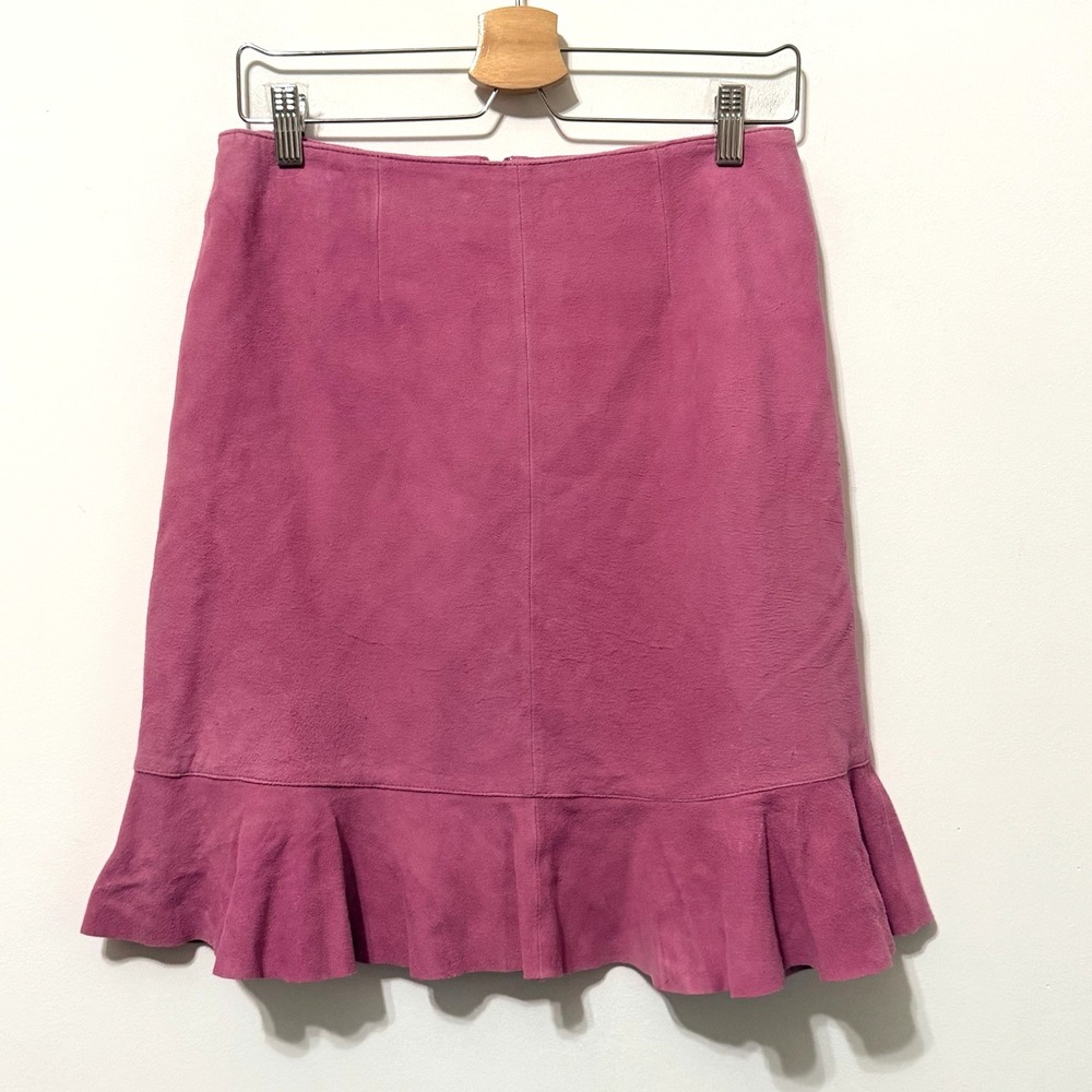 Lilly Pulitzer Petal Skirt 6 Lamb Suede Pink Spring Summer‎ Party NEW FLAW